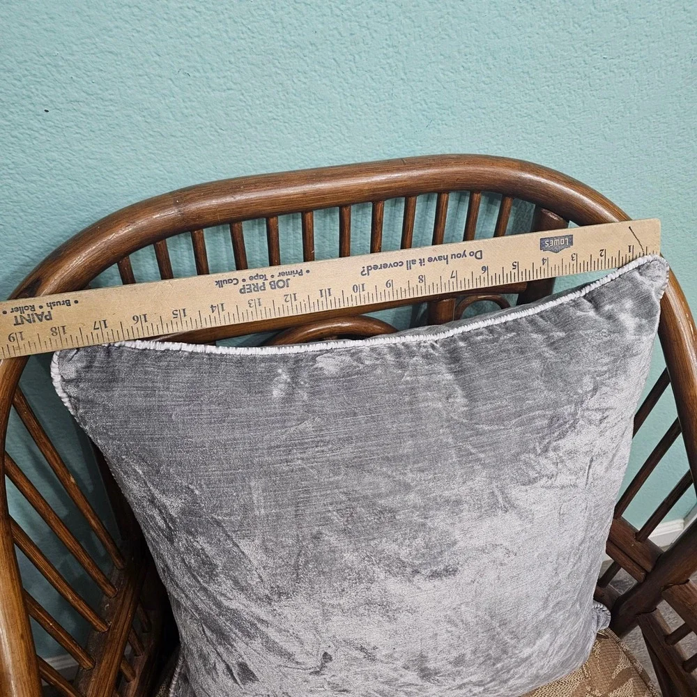 Pier 1 Imports Silver Crushed Velvet Throw Pillow 18x19 Square Accent